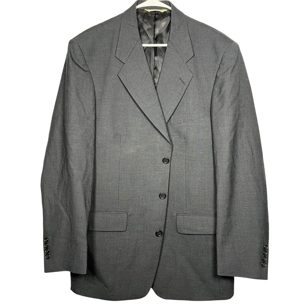 Vtg. Evan Picone Wool Blazer Men's 44R 3-Button Gray Sport Coat Jacket USA